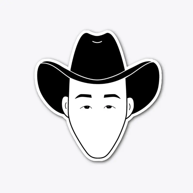 Asian Cowboy Head (Black)